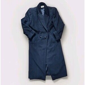 Vintage Leslie Fay Women's Full Length 100% Wool Velvety Coat In Black